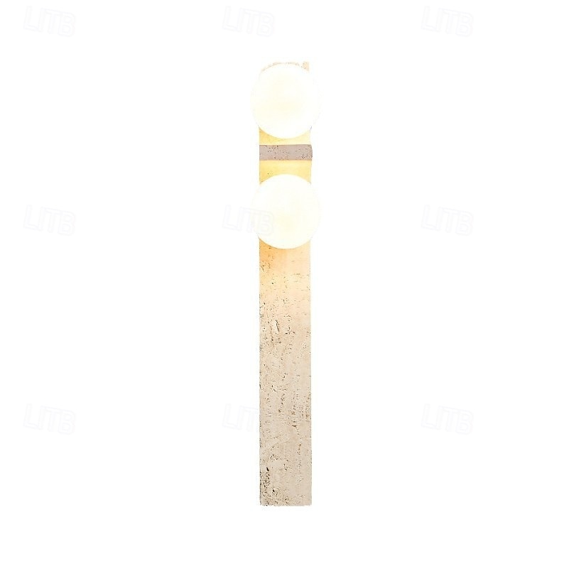 applique da parete lunga striscia applique da parete retrò in stile giapponese per interni con paralume in vetro bianco latte applique da parete artistica in travertino giallo per camera da letto del 2025 a $222.49 –P4