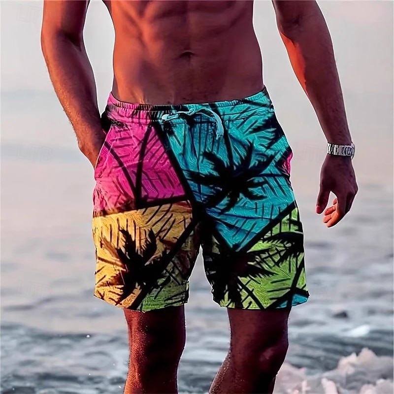 Homens Calção Justo de Natação Shorts de Natação Tecido elástico de 4 vias Bermuda de Surf Calças Com Cordão Com bolsos Natação Surfe Praia Esportes Aquáticos Tropical Estampado Verão Primavera de 2025 por $12.99 –P1
