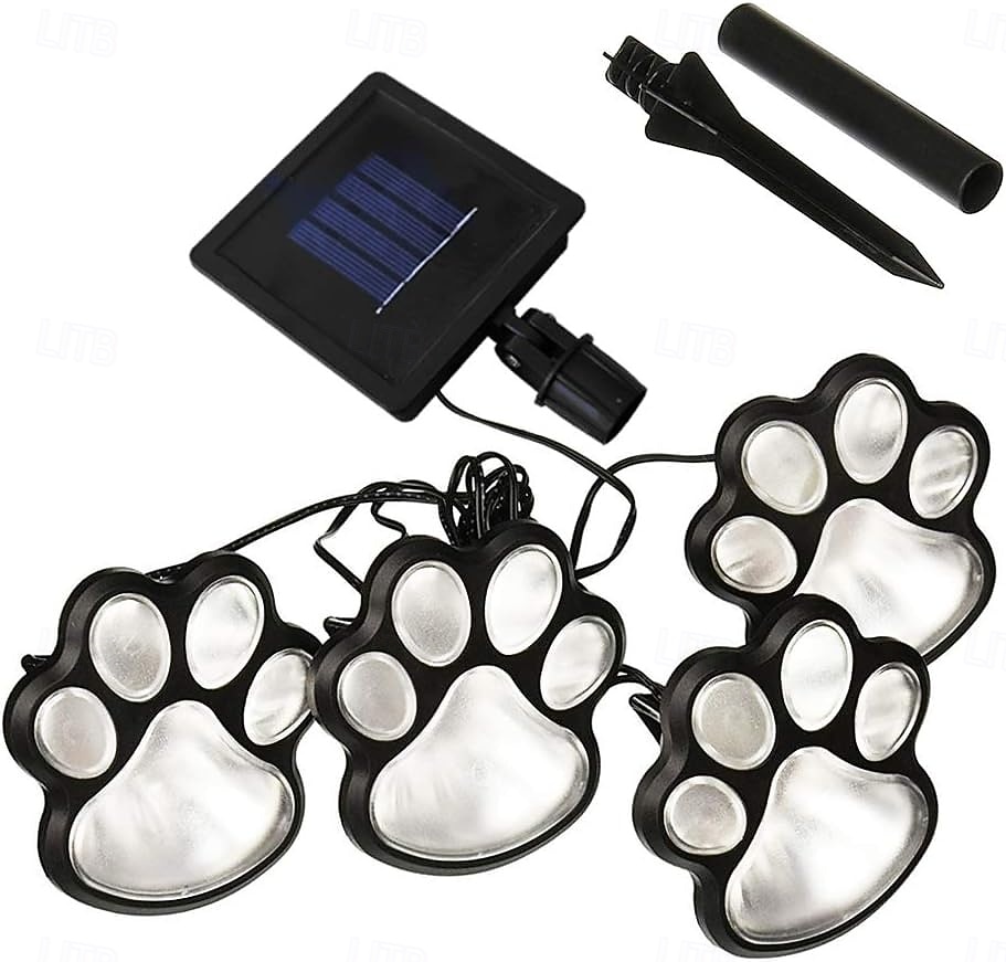 Lámpara solar para exteriores con forma de pata de perro: lámpara de jardín con forma de animal resistente al agua para caminos, pasarelas, patios, césped y decoración de parques 2025 - $22.99 –P8