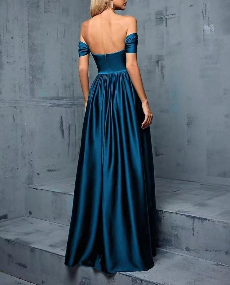 A-Line Evening Gown Party Dress Evening Party Black Tie Gala Floor Length Short Sleeve Sweetheart Cotton Backless with Ruched 2026 - $184.99 –P2