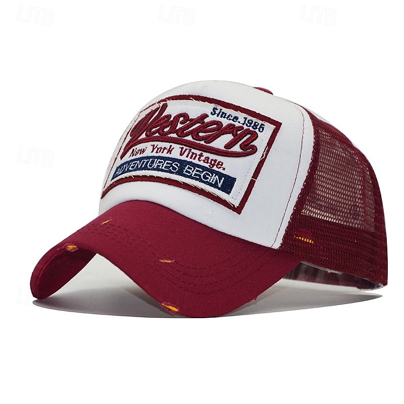Men's Baseball Cap Sun Hat Trucker Hat Mesh Cap Black Yellow Cotton Adjustable Fashion Daily Wear Festival Letter Embroidery Casual / Daily 2025 - $7.99 –P2