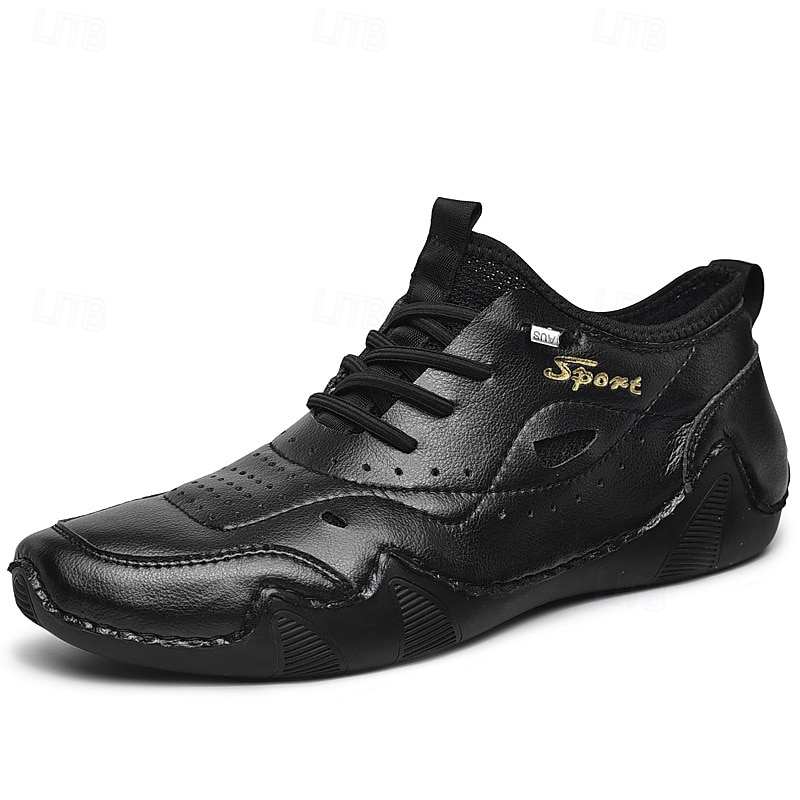 tênis esportivo masculino branco de couro sintético com design perfurado, leve e confortável, ideal para atividades casuais e ao ar livre de 2025 por $54.99 –P4