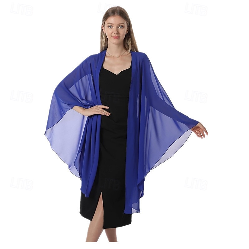 scialli e mantelle in chiffon, scialle per feste di nozze, sciarpa per donna, abito da sera da sposa, abiti per occasioni speciali del 2025 a $29.99 –P11