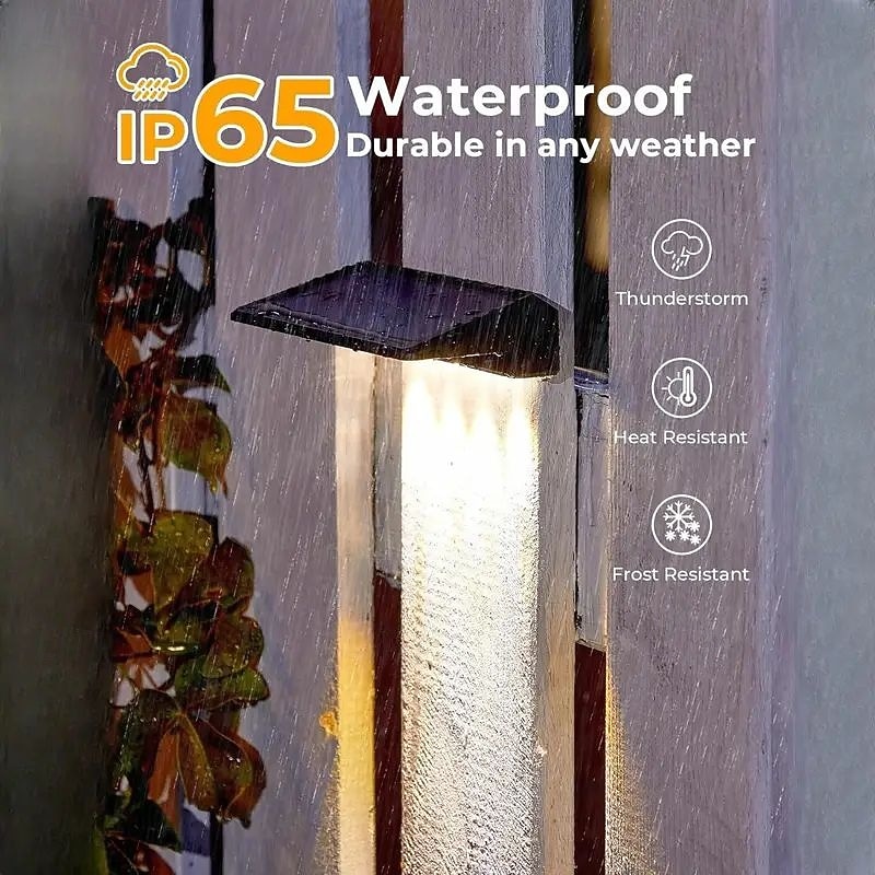 2/4 шт. светодиодных фонарей на солнечных батареях – уличные водонепроницаемые настенные светильники IP65 для столбов забора, террасы, перил, ступенек бассейна, сада, патио, дворового освещения 2026 - $36.99 –P5