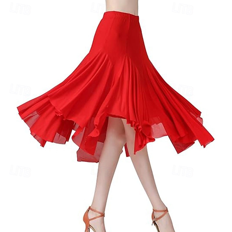 Women's Standard Dance 360-Degree Long Skirt Latin Salsa Rumba Flamenco Practice Dress 2025 - $35.99 –P9