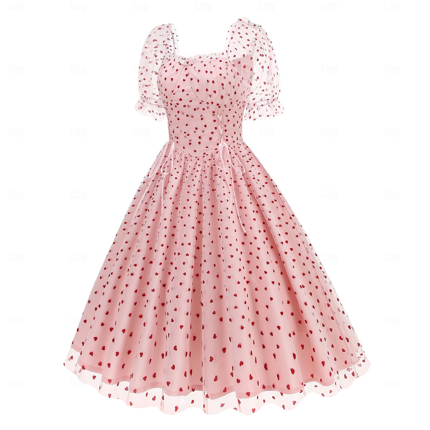 Anni 1950 Retrò Vintage Lunghezza al ginocchio Vestito Abito da tè Abito Swing Cuore Aderente & Svasato Altalena a dondolo Costume Per donna Natale Carnevale Capodanno Ritorno a casa Casual del 2026 a $40.99 –P2
