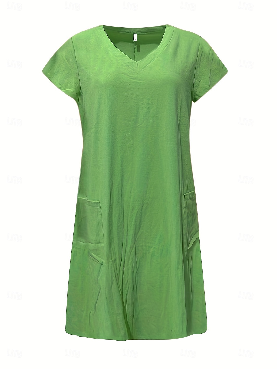 Women's Normal Mini Dress Cotton Linen Dresses Shift Dress Bohemia Vacation Tropical Butterfly Sleeve Street Casual Daily Form Fit Solid Color Short Sleeve V Neck Yellow Light Green Wine Royal Blue 2025 - $19.99 –P19