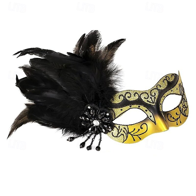 Karnevalsmaske Venezianische Maske Columbina Erwachsene Herren Damen Halbes Gesicht Party Maskerade Karneval von Venedig Karneval Einfaches Karnevalskostüm 2025 - $32.99 –P9
