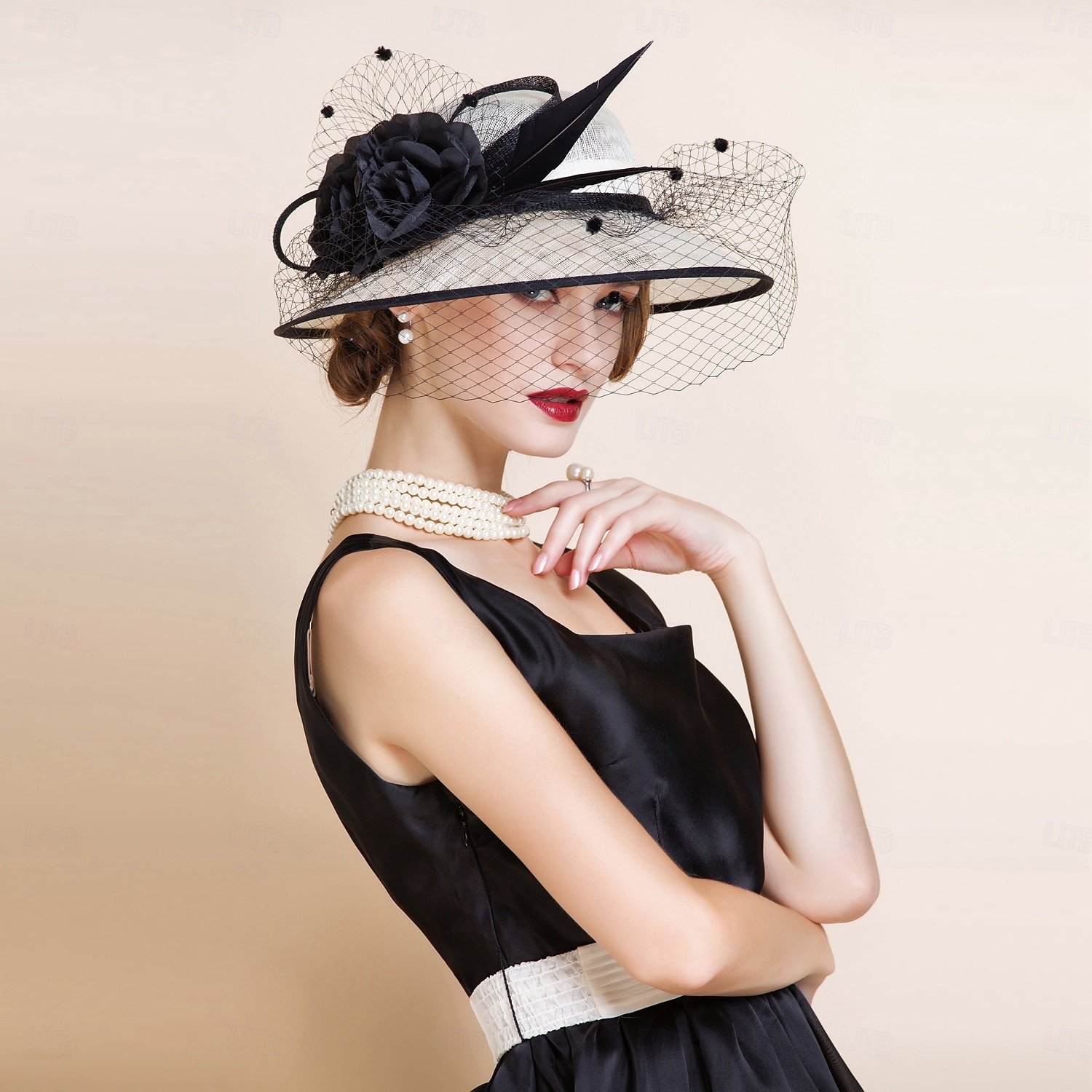 kapelusze lniany melonik / kapelusz typu cloche kapelusz wiaderkowy kapelusz przeciwsłoneczny wesele przyjęcie herbaciane eleganckie wesele z piórkowym łączeniem nakrycie głowy nakrycie głowy 2025 - $55.99 –P10