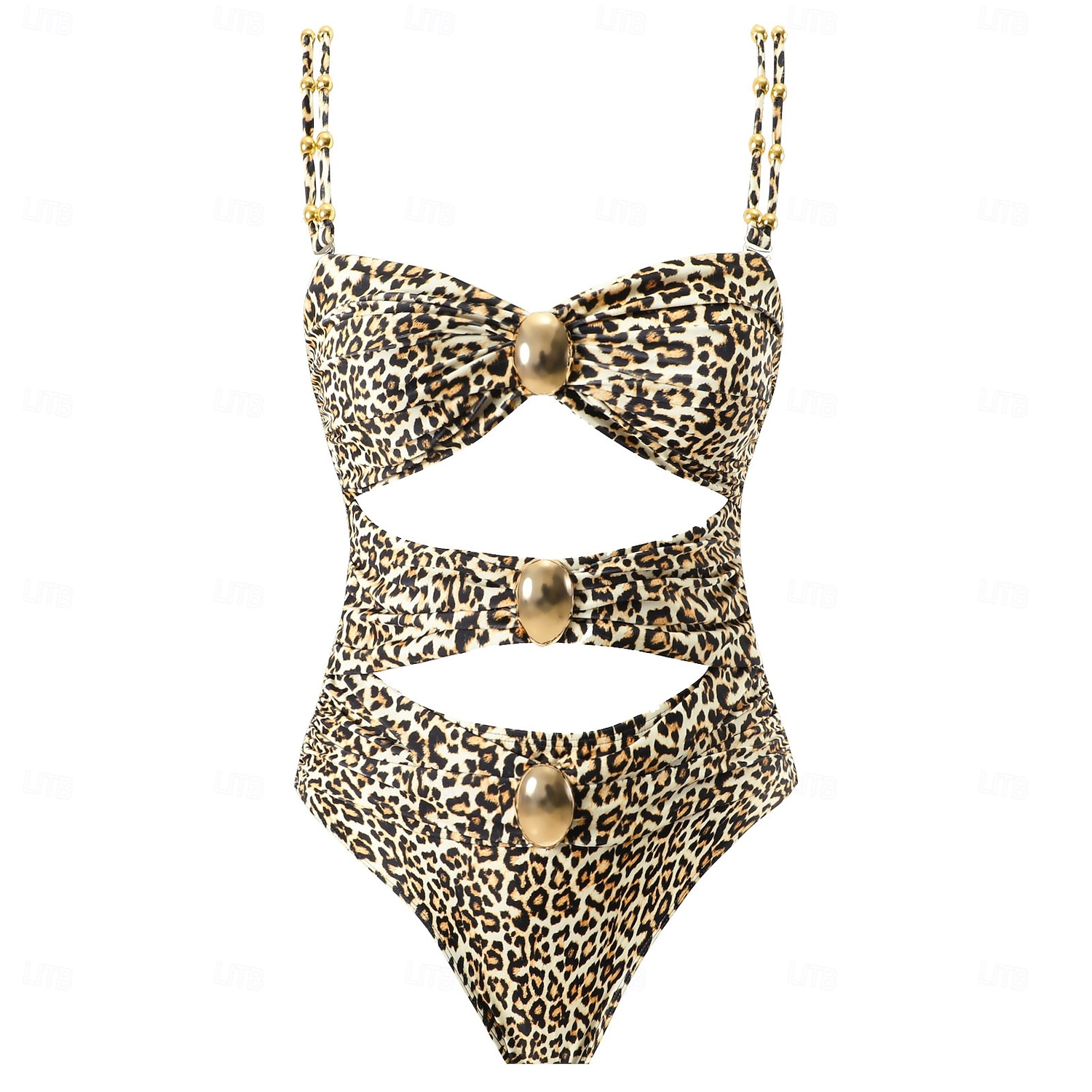 Dam Badkläder En bit Monokini Baddräkt Öppen rygg Magkontroll Hög midja Smal Semester Standkläder Blommig Leopard Axelbandslös Ärmlös Baddräkter 2025 - $52.99 –P5