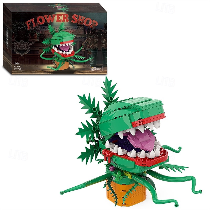 Audrey ii set de blocuri de construcție floare piranha mic magazin al ororilor kit de construcție floare canibal cărămizi de construcție jucării cadouri pentru băieți fete copii adulți (303 bucăți) 2025 - $29.99 –P1