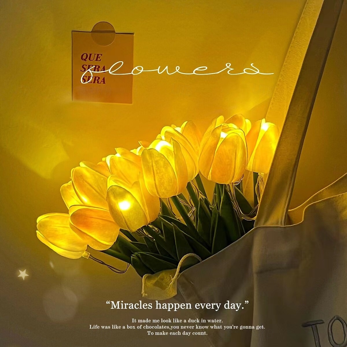 10pcs Tulip Lamp, Ambient Sense Table Lamp, LED Simulation Bouquet Night Light, Room Decoration Bouquet Table Lamp, Hand Bouquet Lamp 2025 - $16.99 –P2