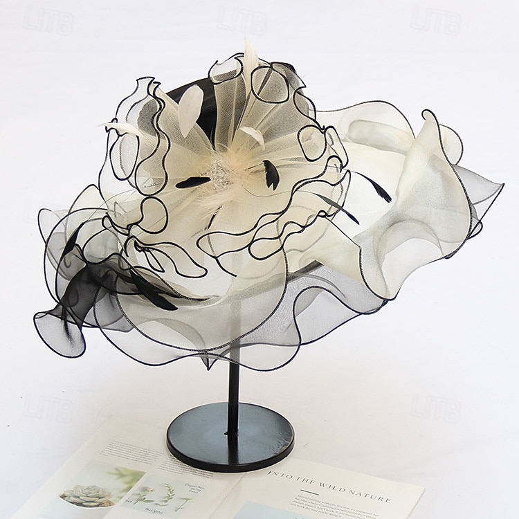 hattar Organza Solhatt Kvällsfest Helgdag Tebjudning cocktail Elegant Vintage söt stil Med Blomma Hårbonad Huvudbonader 2026 - $43.99 –P8