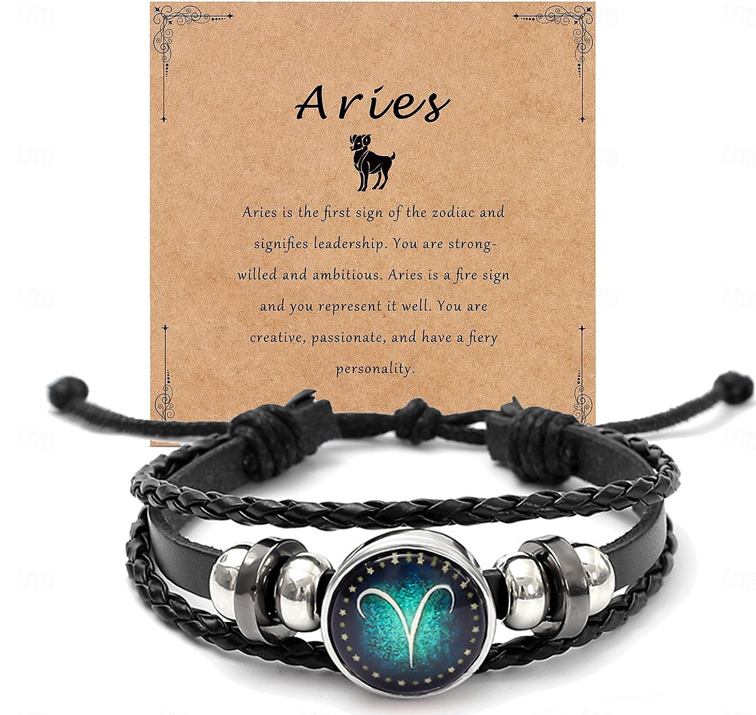multilayer constellation zodiac läder armband handgjorda vävda stjärntecken wrap armband armband för kvinnor män smycken födelsedagspresent 2025 - $14.99 –P7