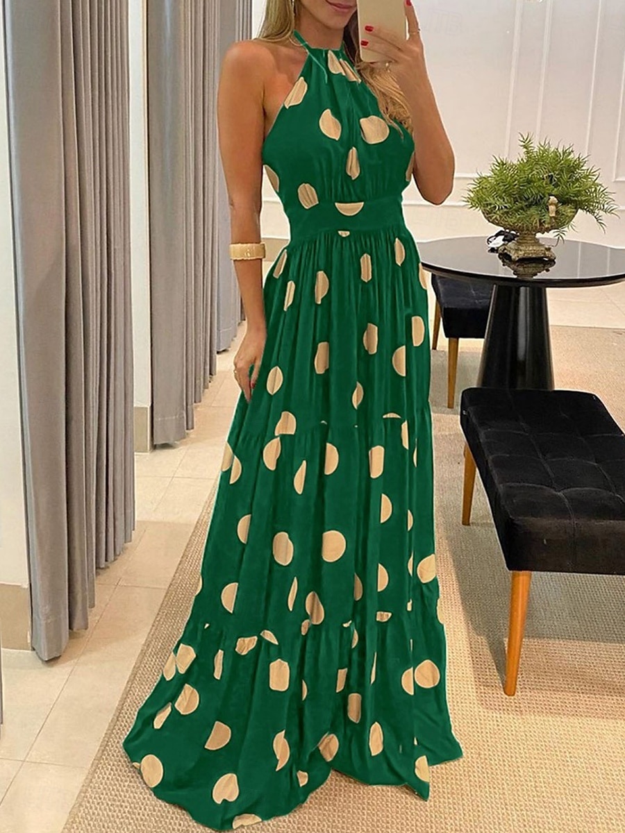 Damskie Sukienka maxi Codzienne sukienki Sukienka gorsetowa Sukienka A line Sukienka na ramiączkach Elegancki Codzienny Urlop Codzienny Regularny Kwiaty Panterka Groszki Bez rękawów Kantarka 2025 - $31.99 –P7