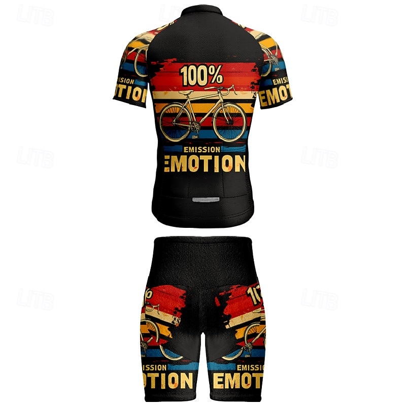 Per uomo Maglia da ciclismo con pantaloncini Manica Corta Mountain Bike MTB Ciclismo su strada Estate Primavera Autunno Nero Rosa Rosso A righe Lettere & Numeri Bicicletta Cerniera Frontale del 2026 a $47.99 –P15