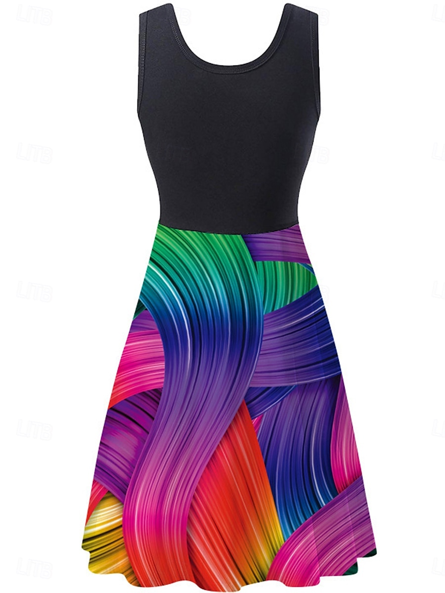 Women's Mini Dress Sundress A Line Dress Slip Dress Off The Shoulder Dress Vacation Casual Vacation Daily Regular Fit Floral Sleeveless Crew Neck Black And White Black White Pink Summer 2025 - $21.99 –P7
