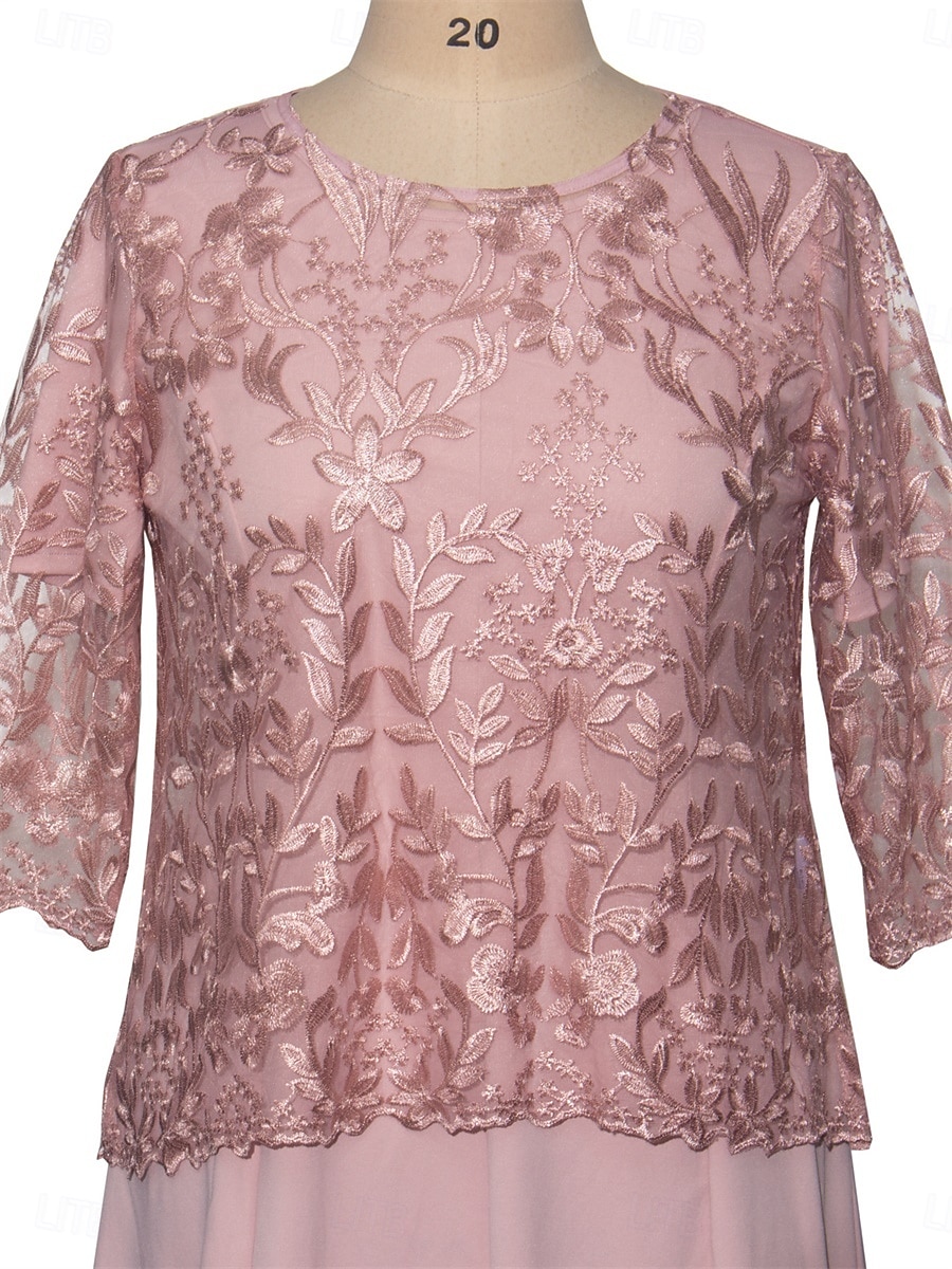 Damen Kleid-Set Casual kleid Rock-Set Elegant Modisch Blumen Patchwork Bestickt Midikleid Langarm Rundhalsausschnitt Outdoor Täglich Rosa Frühling Herbst Lockere Passform 2025 - $41.99 –P5