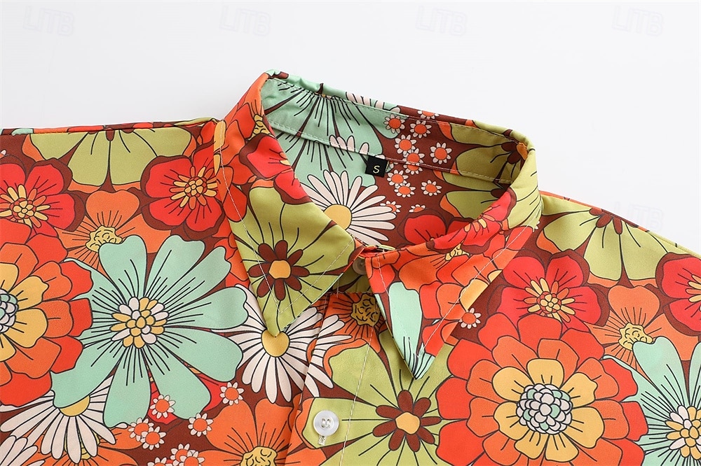Retro 70. léta Tričko Aloha košile Hippie Květinový Sedmikráska Maškarní kostým Pánské Dovolená Párty Pride Parade Dospělé Tričko 2025 - $20.99 –P7