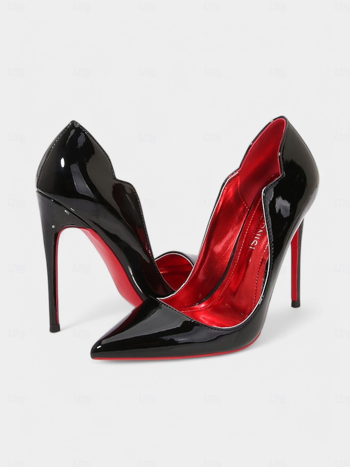 talons hauts en cuir verni noir avec semelles rouges – bout pointu, talons aiguilles pour femmes – parfaits pour les tenues de soirée et les occasions spéciales de 2025 ? $54.99 –P2