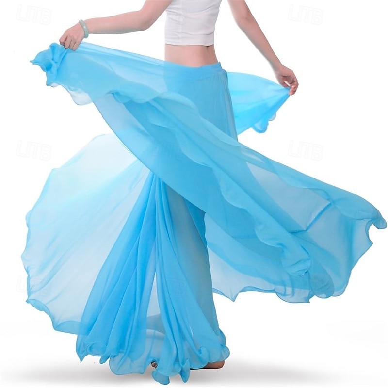 Chiffon Belly Dance Skirt for Women Belly Dancing Costume Outfit Tribal Maxi Full Skirts Solid Color Skirt Voile 2026 - $49.99 –P7