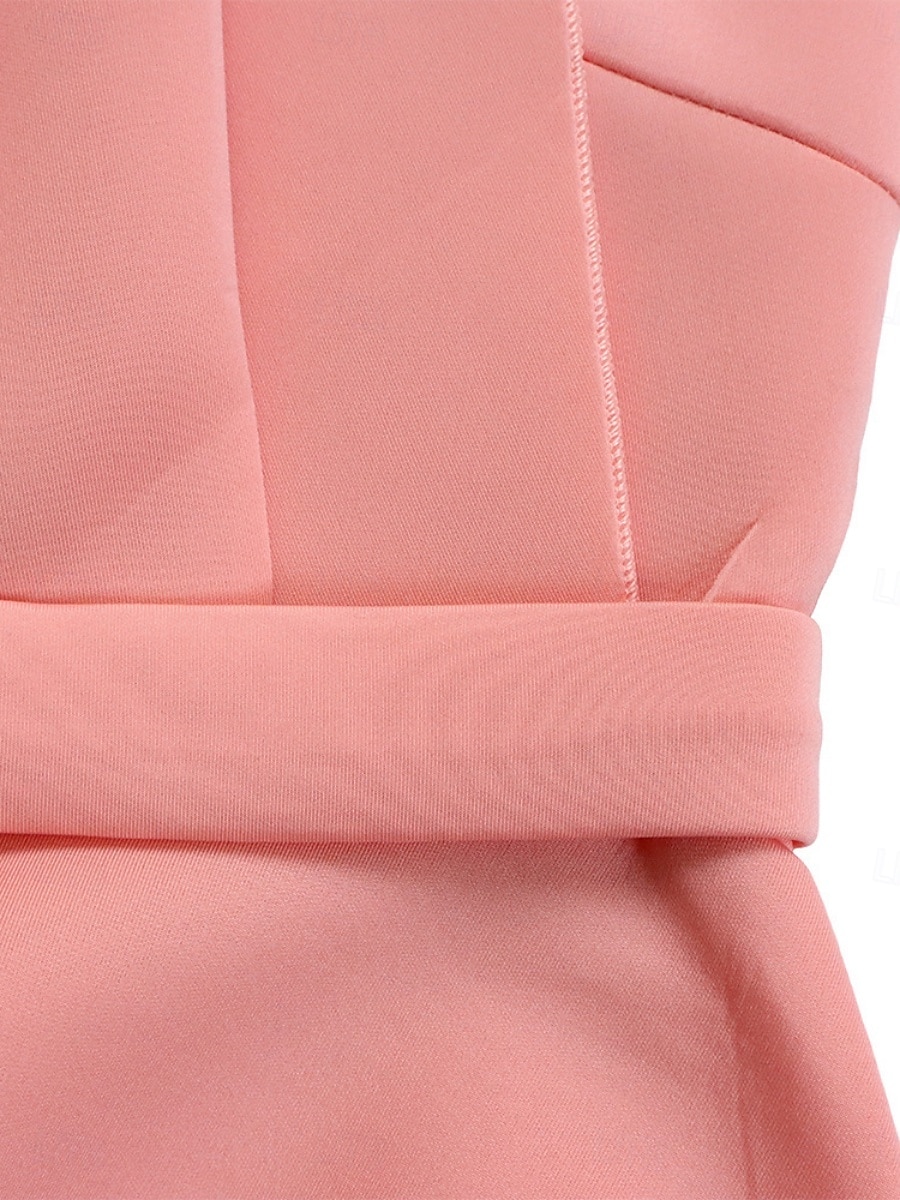 Kentucky Derby Damen Midi Kleid A-Linie Kleid Fit And Flare Kleid Elegant Formal Party Hochzeitsgast Verlobung Reguläre Passform Grafisch Ärmellos Eine Schulter Weiß Pink Rot Fuchsia 2025 - $44.99 –P8