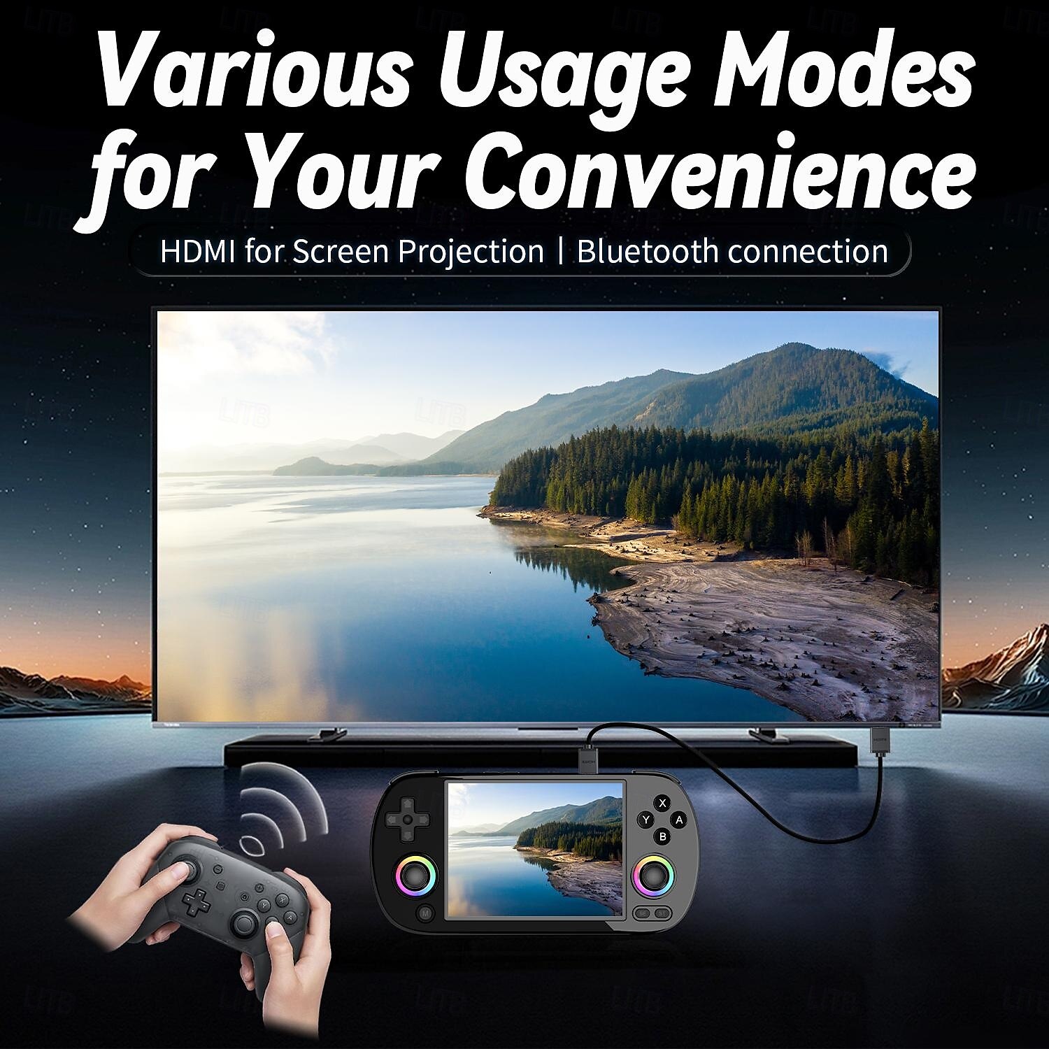 RG40XX H Handheld Game Console 4'' Screen Linux System Joystick RGB Lighting Effect RG40XXH Video Player Trimui Console 2025 - $199.99 –P8