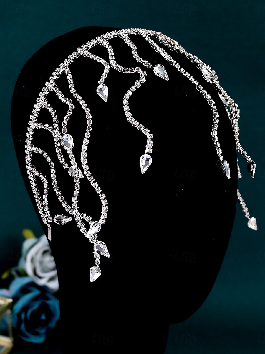 Hodeplagg Rhinestone bryllup Elegant Vintage med krystaller hodepynt hodeplagg 2025 - $26.99 –P6