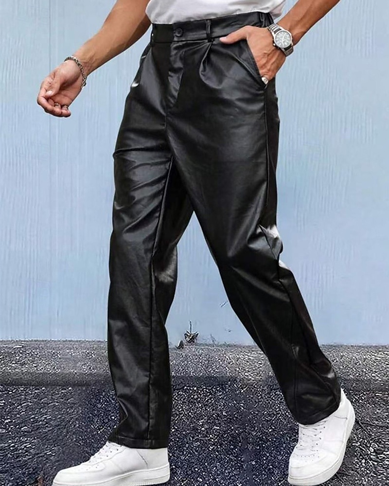 Men's Trousers Casual Pants Lederhosen Pocket Plain Comfort Outdoor Daily Fashion Casual Black Micro-elastic 2025 - $27.99 –P4