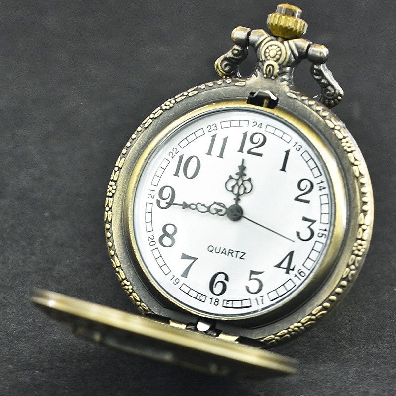 ceas de buzunar retro cu craniu din bronz ceas cu colier flip accesorii de decor dimensiuni mari ceas agatat puartz 2025 - $16.99 -P3
