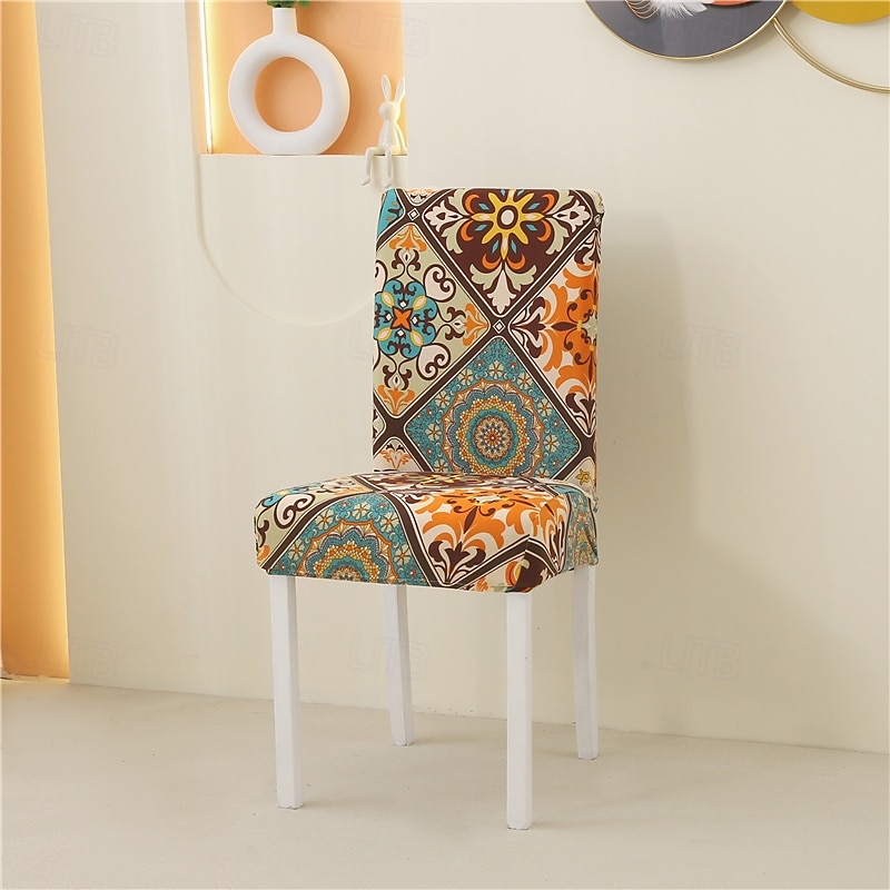 Funda para silla de comedor, súper ajustada, elástica, extraíble, lavable, corta, funda protectora para silla de comedor, funda para asiento para hotel, comedor, ceremonia, banquete, fiesta de bodas 2025 - $14.49 –P4