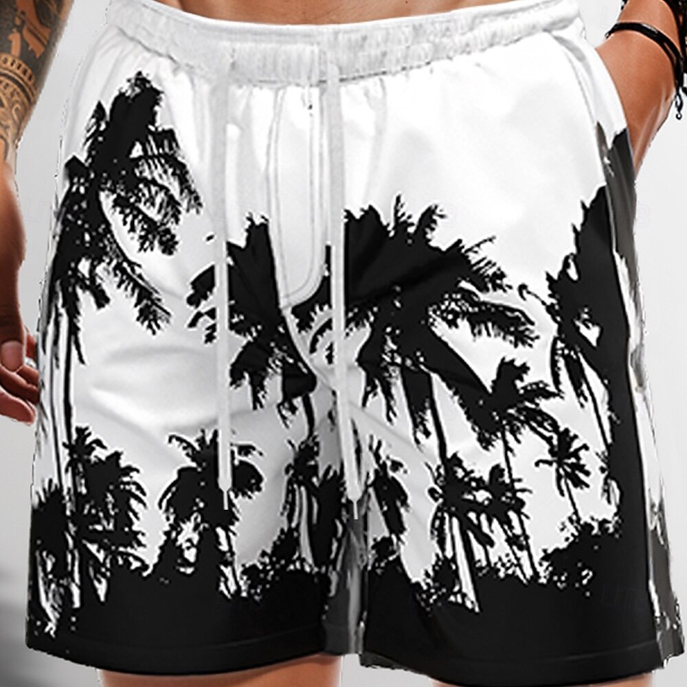 Men's Coconut Tree Tropical Plants Swim Shorts Board Shorts Swimming Trunks Mid Waist Streetwear Hawaiian Vacation Holiday Beach Wear Side Pockets Mesh Lining Elastic Drawstring Waist Designer 2025 - $19.99 –P2
