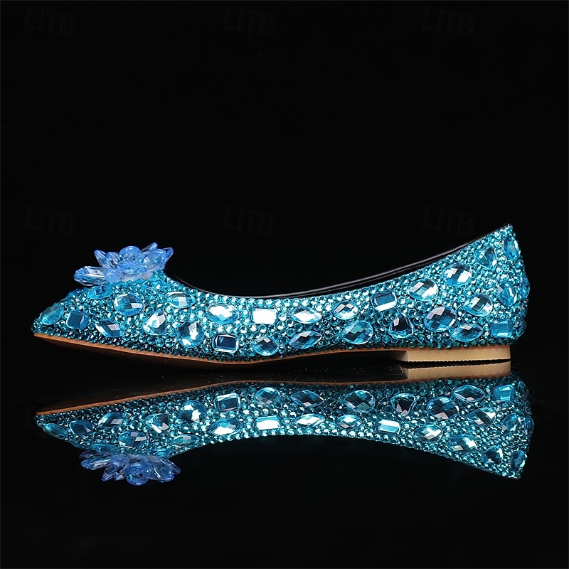 Silver Crystal Flat Shoes with Sparkling Flower Embellishment and Rhinestone Detailing for Brides, Weddings, and Special Occasions 2025 - $84.99 –P4
