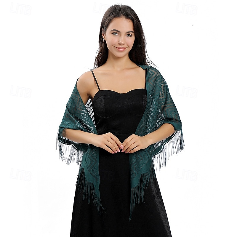 écharpe en dentelle ondulée robe de mariée robe de soirée châle en dentelle soirée dansante écharpe polyvalente pour femme de 2025 ? $19.49 –P19