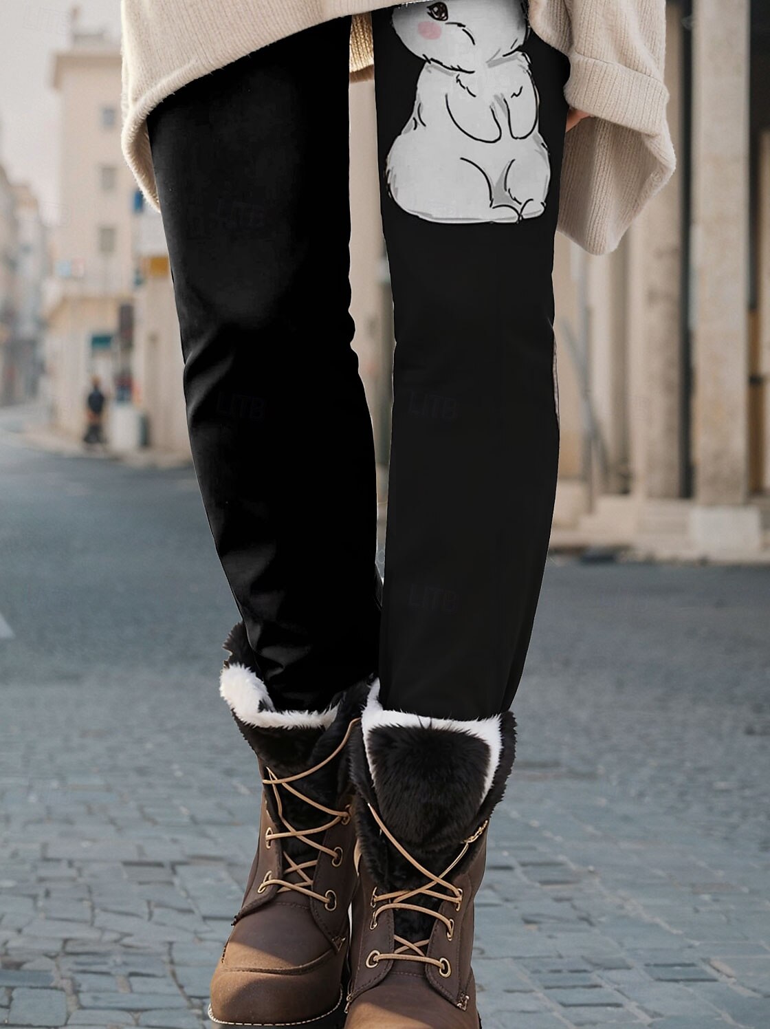 Women's Leggings Trousers Fashion Streetwear Full Length High WaistPantsEaster Animal Printing Thermal Warm Breathable Soft Micro-elastic Outdoor Daily Black Spring Fall Regular Fit 2025 - $19.99 –P3