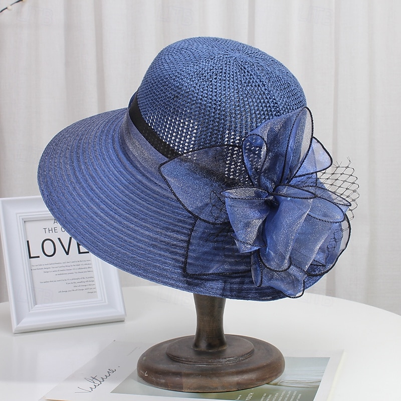 Women Organza Kentucky Derby Hat Fascinators Bucket Bowler Hat for Tea Party Bridal Wedding Church Dress Hat Sun Cap 2026 - $14.99 –P12