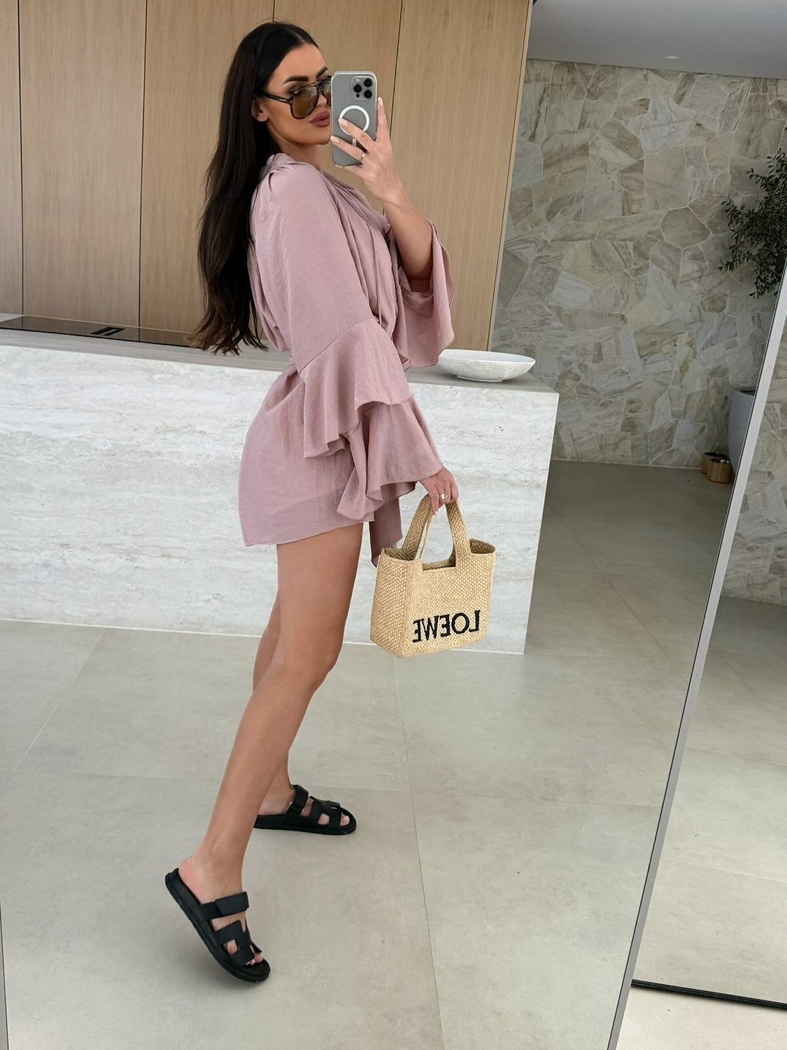 Női Mini ruha hétköznapi ruha Tavaszi ruha Elegáns Hétköznapi Napi Normál Tömör szín Hosszú ujj V-alakú Fekete Fehér Arcpír rózsaszín Rubin Ősz 2025 - $23.99 –P4