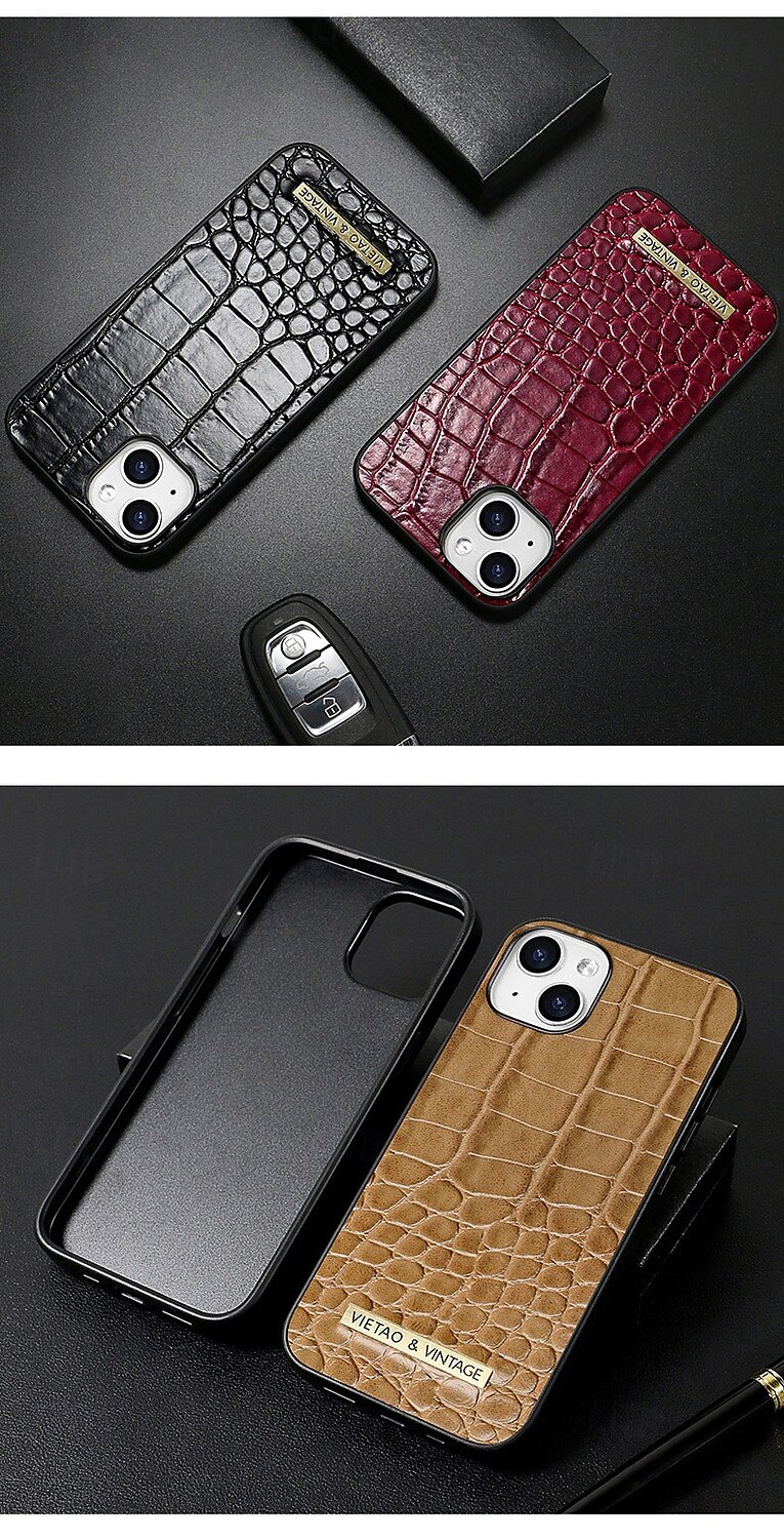 телефон Кейс для Назначение айфон 16 айфон 16 про айфон 16 про макс айфон 15 iPhone 15 Pro Max iPhone 14 Pro Max iPhone 13 12 Pro Max Кейс на заднюю панель Защита от удара Ретро Кожа PU 2025 - $18.99 –P7