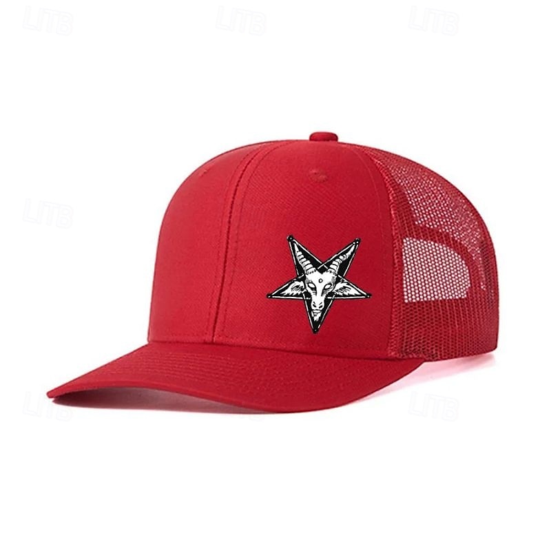 Herren Cap Basecap Sonnenhut Kappe Mesh-Kappe Schwarz Rote Baumwolle Einstellbar Modisch Freizeitskleidung Festival Sterne Lässig / Alltäglich 2025 - $6.99 –P1