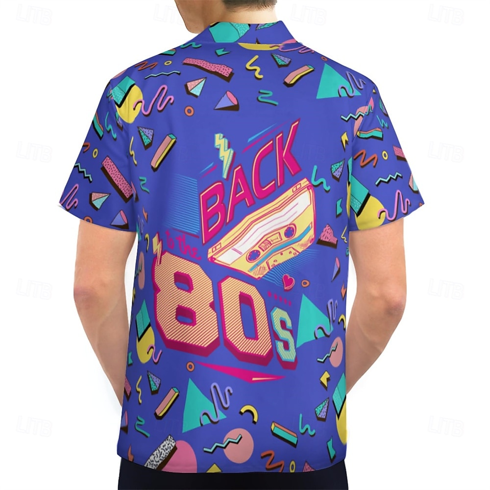 Retró 1980-as évek Ing Aloha ing Diszkó Mértani Férfi Vakáció Parti Pride Parade Felnőttek Ing 2025 - $20.99 –P4