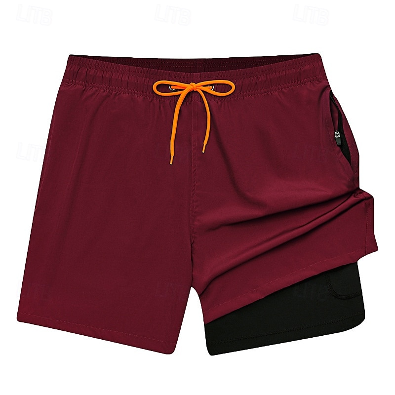 Homens Calção Justo de Natação Shorts de Natação Bermuda de Surf Calças Com Cordão Com bolsos Natação Surfe Praia Esportes Aquáticos Cor Sólida Verão Primavera de 2025 por $26.99 –P5