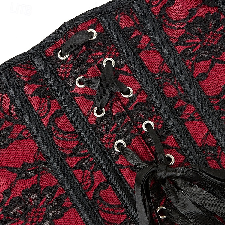 Retro Vintage Punk & Gothic Corset Underbust Corset Bustier Lace up 14 Bones Floral Women's Fantasy Halloween Carnival Party Casual Daily LARP Adults' Corset 2025 - $21.99 –P6