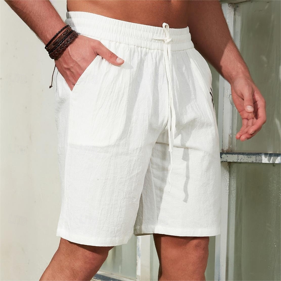 Hombre Chinos Pantalones cortos casuales Hoja Transpirable Al Aire Libre Corto Exterior Diario Vacaciones Hawaiano Blanco Azul Piscina Microelástico 2025 - $17.99 -P2