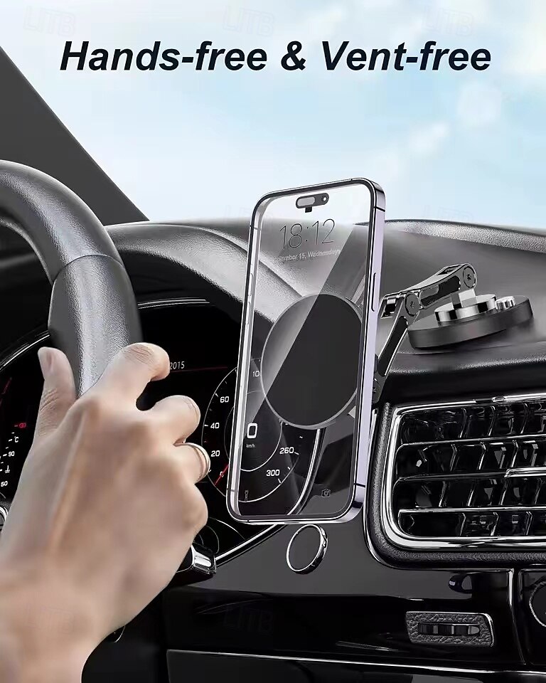 Magnetic Car Phone Holder Stand Dashborad Alloy Foldable Magnet Car Mount Smartphone Mobile Bracket For iPhone Samsung Xiaomi 2025 - $33.99 –P4