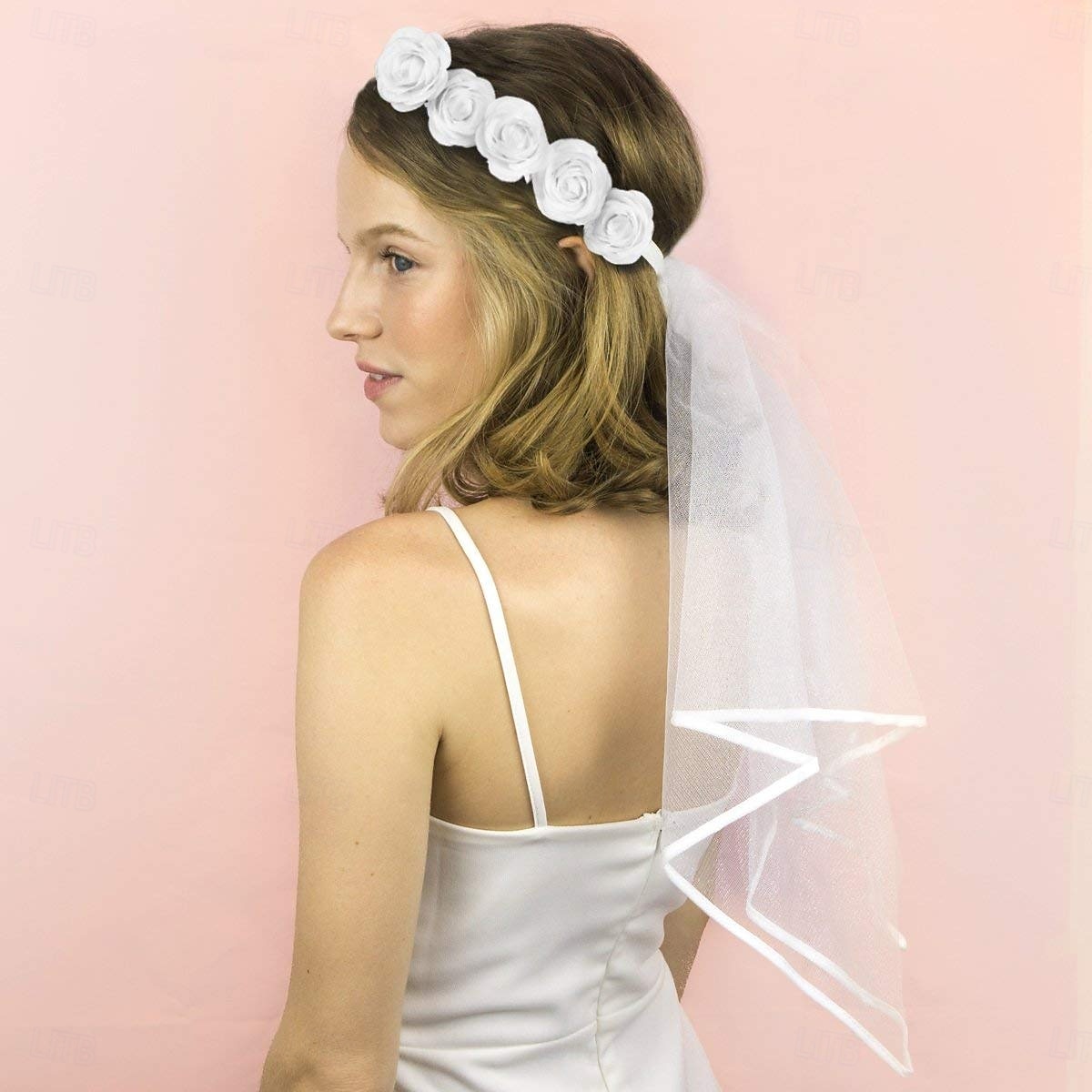 Novia Accesorios para despedidas de soltera Velo Corona de flores Mujer Boho Estilo playero Boda Despedida de Soltera Víspera de Todos los Santos Carnaval Disfraz de carnaval fácil 2025 - $9.49 –P2