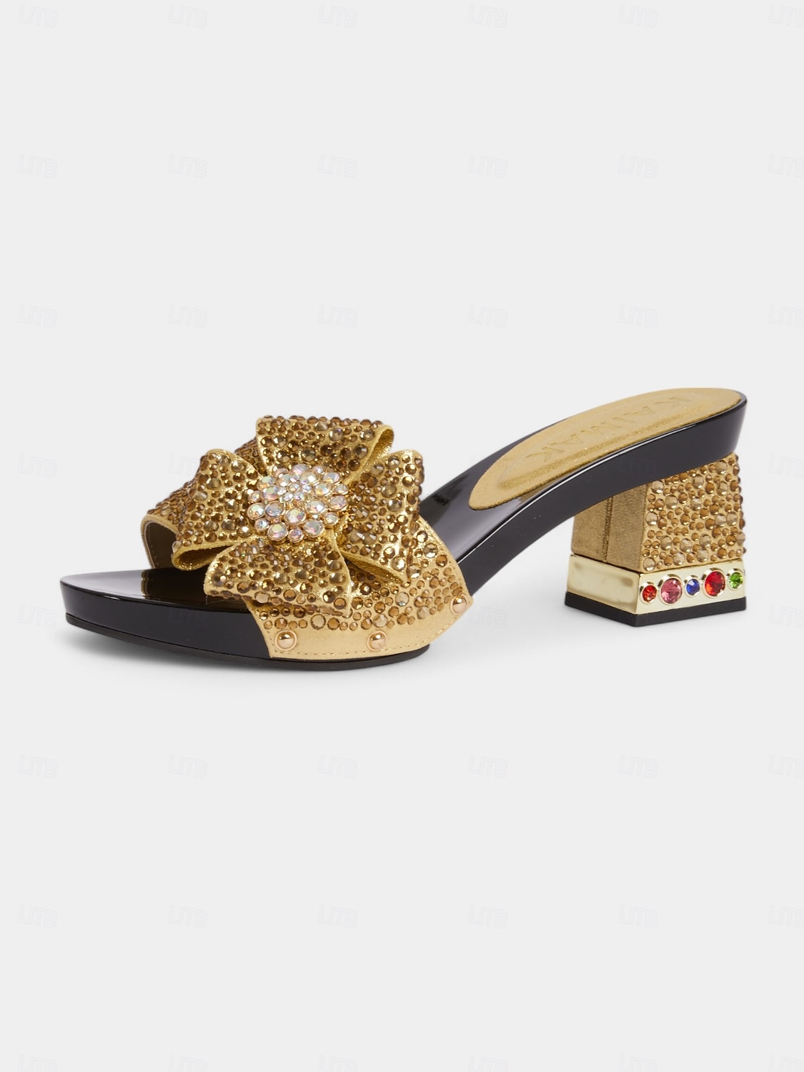 sandales à talons hauts avec nœud en strass scintillant et pochette assortie – chaussures glamour pour mariages, fêtes et événements officiels de 2025 ? $109.99 –P3