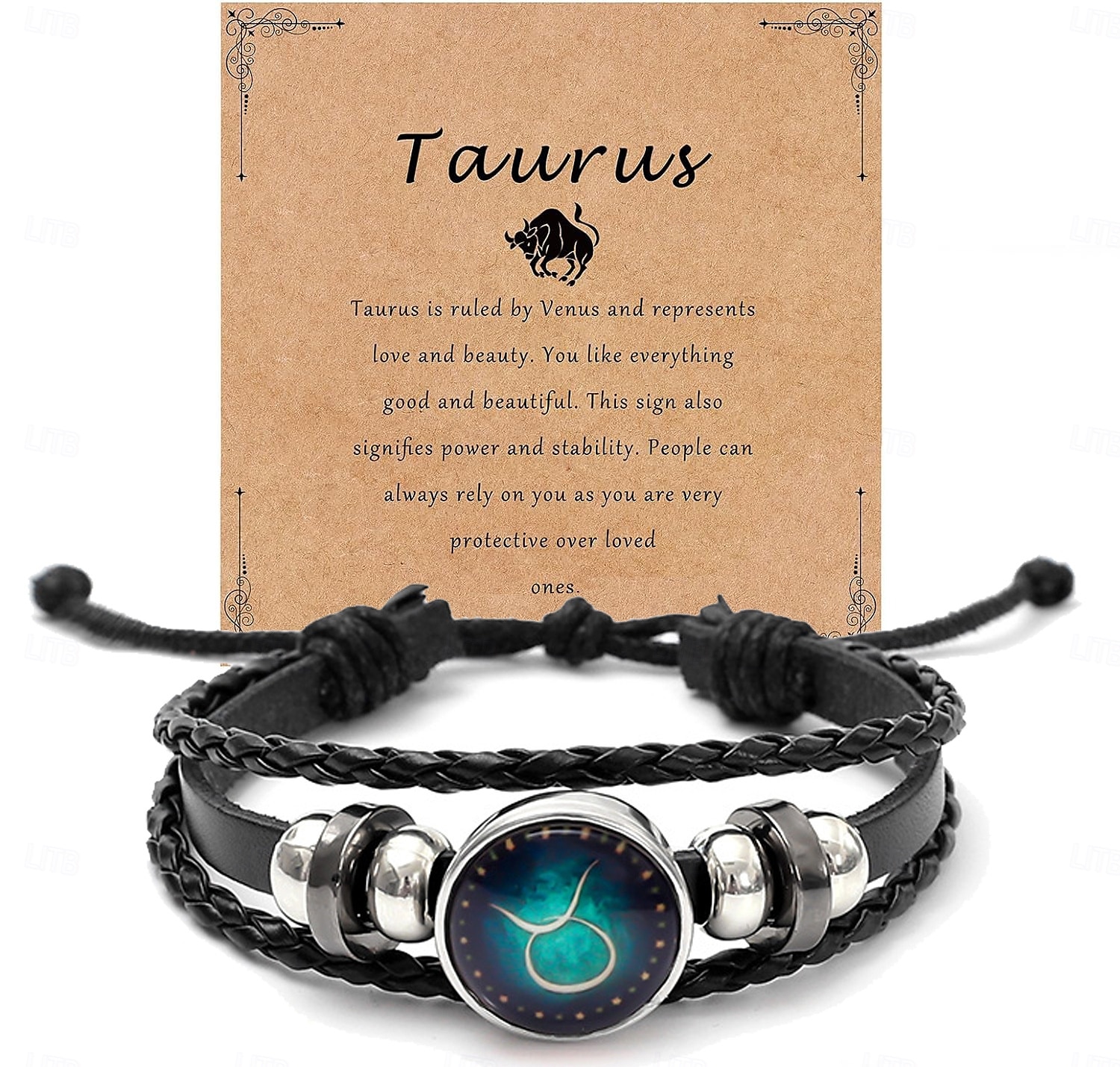 multilayer constellation zodiac läder armband handgjorda vävda stjärntecken wrap armband armband för kvinnor män smycken födelsedagspresent 2025 - $14.99 –P8