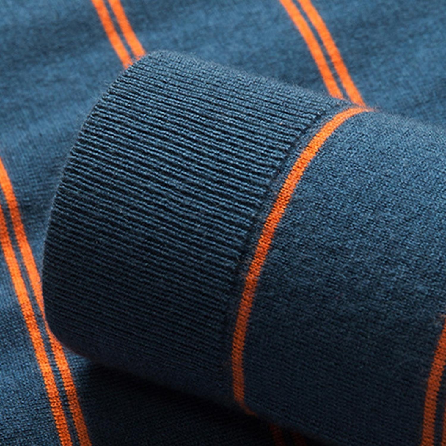 Herren-Poloshirt aus Wolle, Strick, Polopullover, formell, Arbeit, Umlegekragen, langärmlig, modern, bequem, gestreift, Knöpfe, Streifen, Frühling, Frühling & Herbst, normale Passform, Marineblau, Blau, Dunkelgrün, Braun, Polo 2025 - $31.99 –P4