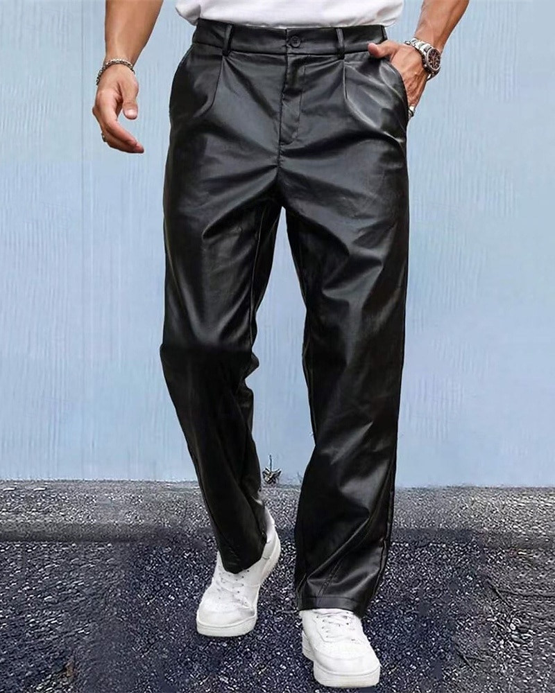 Men's Trousers Casual Pants Lederhosen Pocket Plain Comfort Outdoor Daily Fashion Casual Black Micro-elastic 2025 - $27.99 –P3
