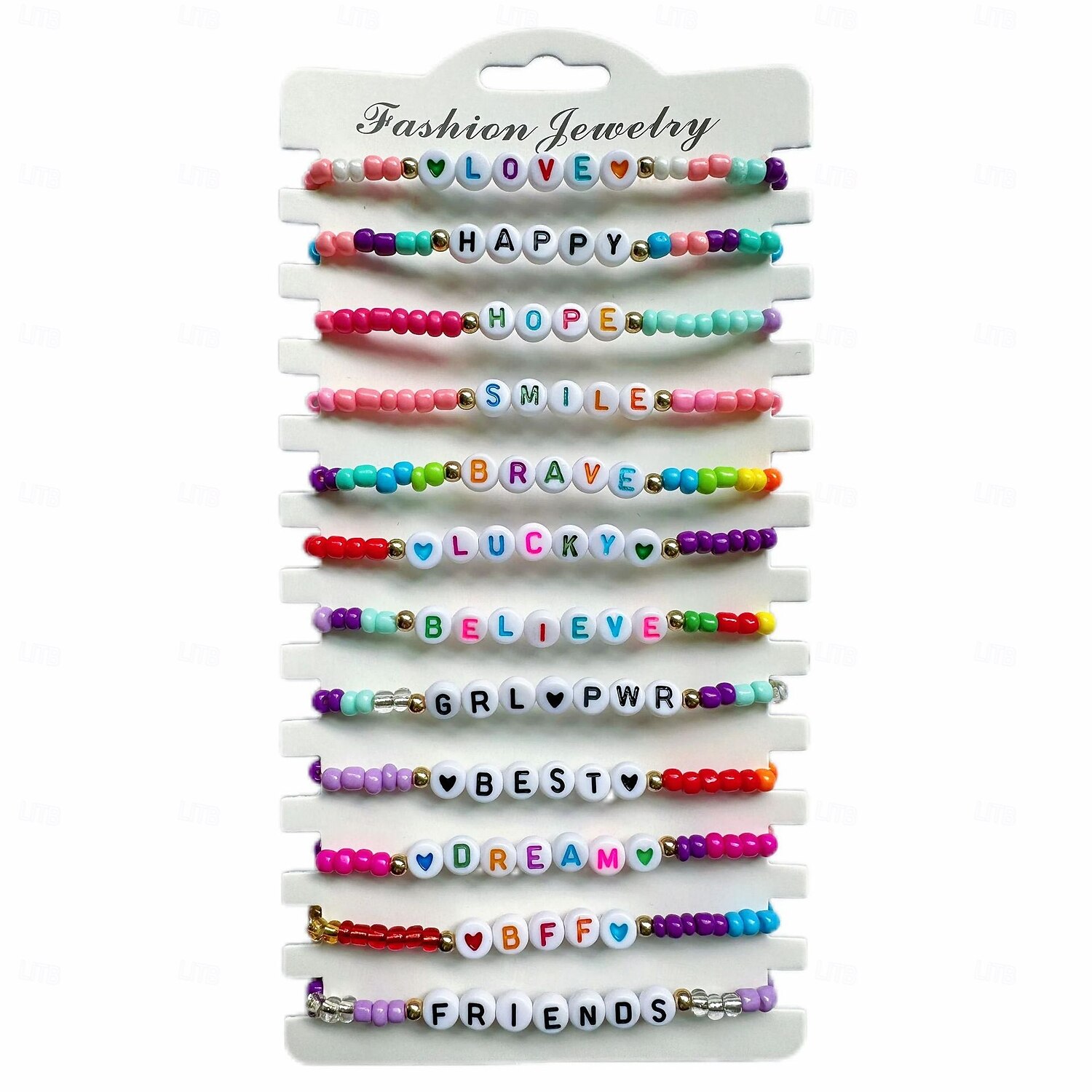 12st glöd-i-mörkret hjärtformade pärlor mjuk lera ccb elastiskt armbandsset, blandad färg, mode 2025 - $12.99 –P10